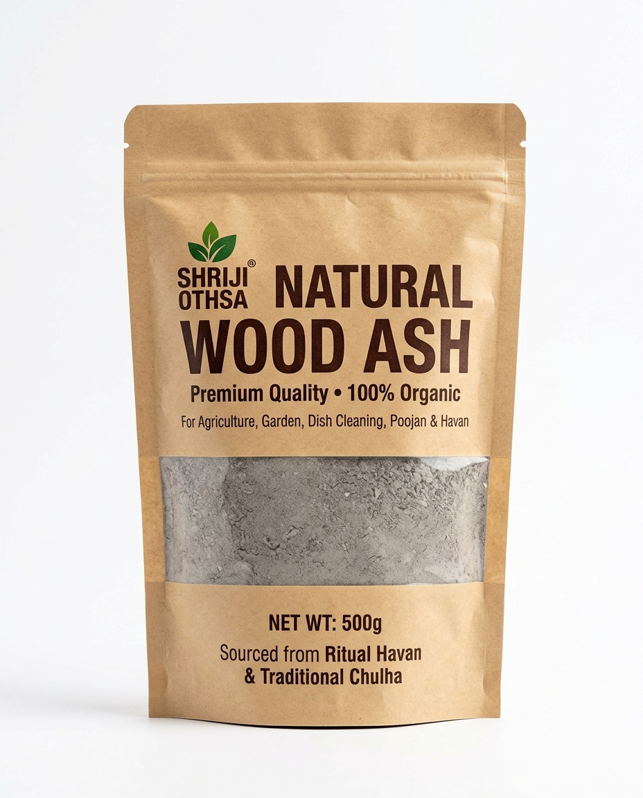 SHRIJI OTHSA  Natural Wood Ash Fertilizer for Plants, Premium Quality Firewood Ash, 500/1000 Grams (500 Grams)