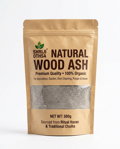 SHRIJI OTHSA  Natural Wood Ash Fertilizer for Plants, Premium Quality Firewood Ash, 500/1000 Grams (500 Grams)